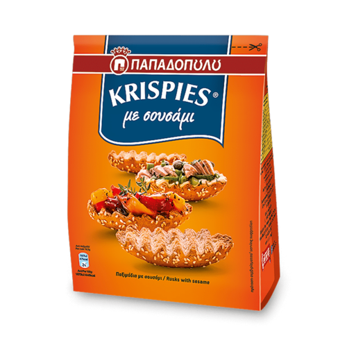 Papadopoulos Zwiebacke (Krispies) mit Sesam 200g (Gebäck & Kekse) - Bild 1