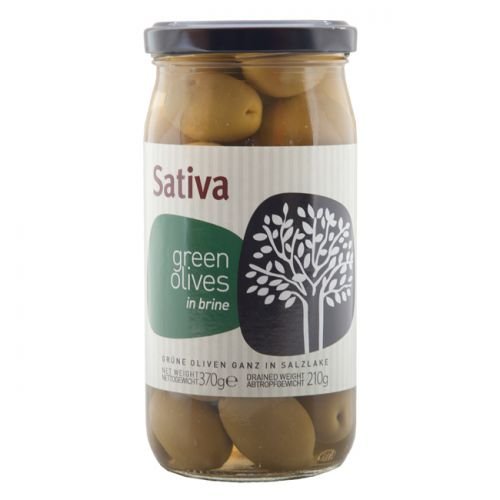 Sativa Grüneoliven ganz in Salzlake 370g Chalkidikis (Öl & Oliven) - Bild 1