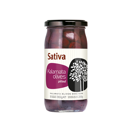 Sativa Oliven Kalamon ohne Kern im Glas 360g (Öl & Oliven) - Bild 1